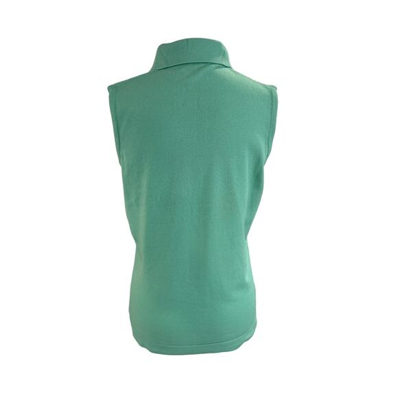 Vintage 70s Knitwear by DiFini Green Sleeveless Polo Retro Collar READ - Picture 5 of 6